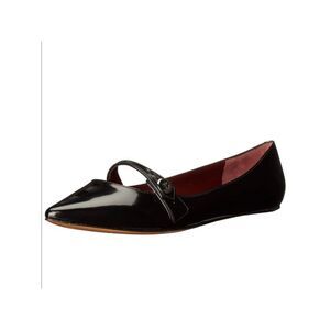 MARC JACOBS Womens Black Mary Jane Button Karlie Toe Slip On Leather Flats 36.5